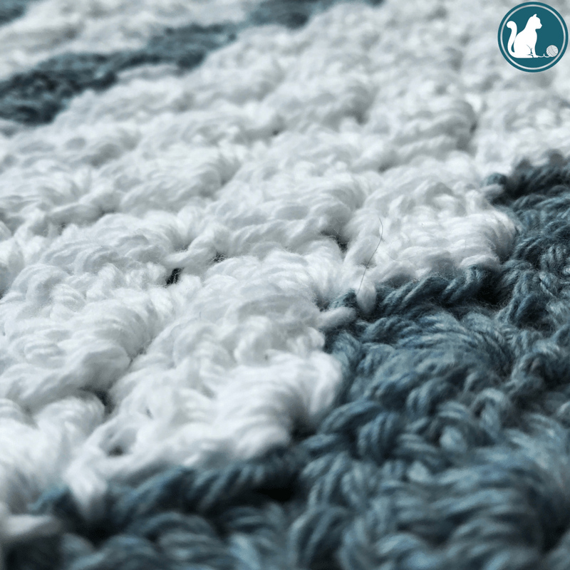close up of crochet shell stitch