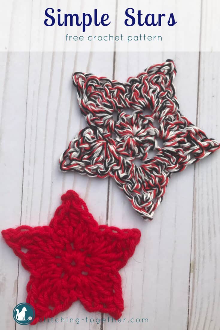 small crochet star image to save on Pinterest.