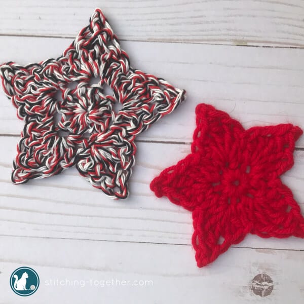 Easy five point crochet stars laying flat