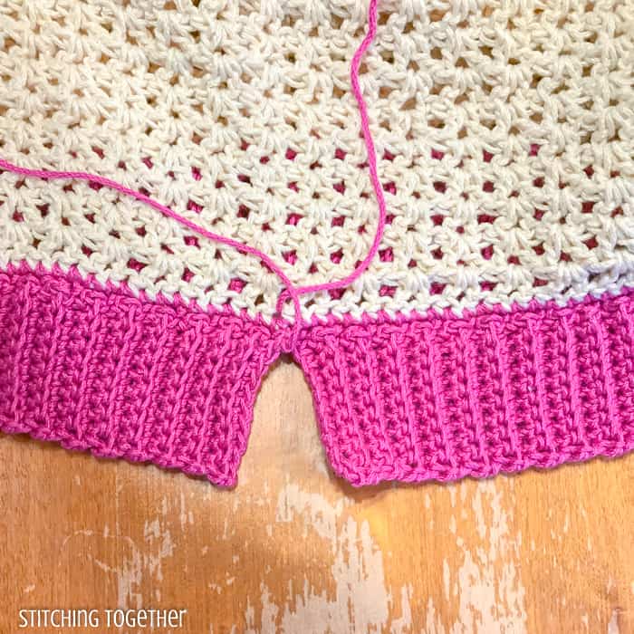 unfinished crochet ribbing