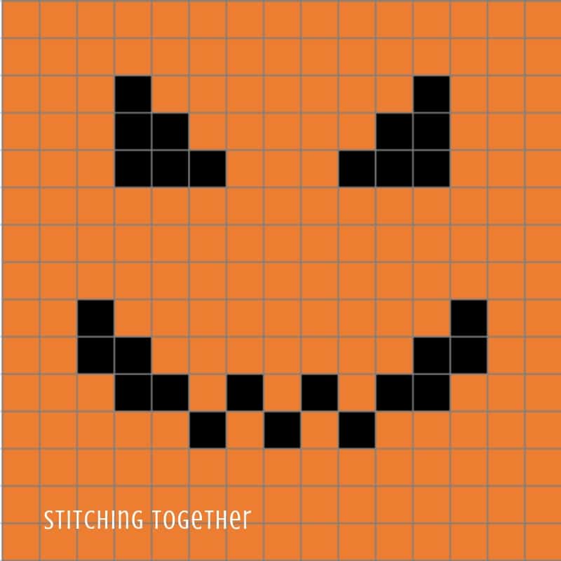 pumpkin face crochet graph