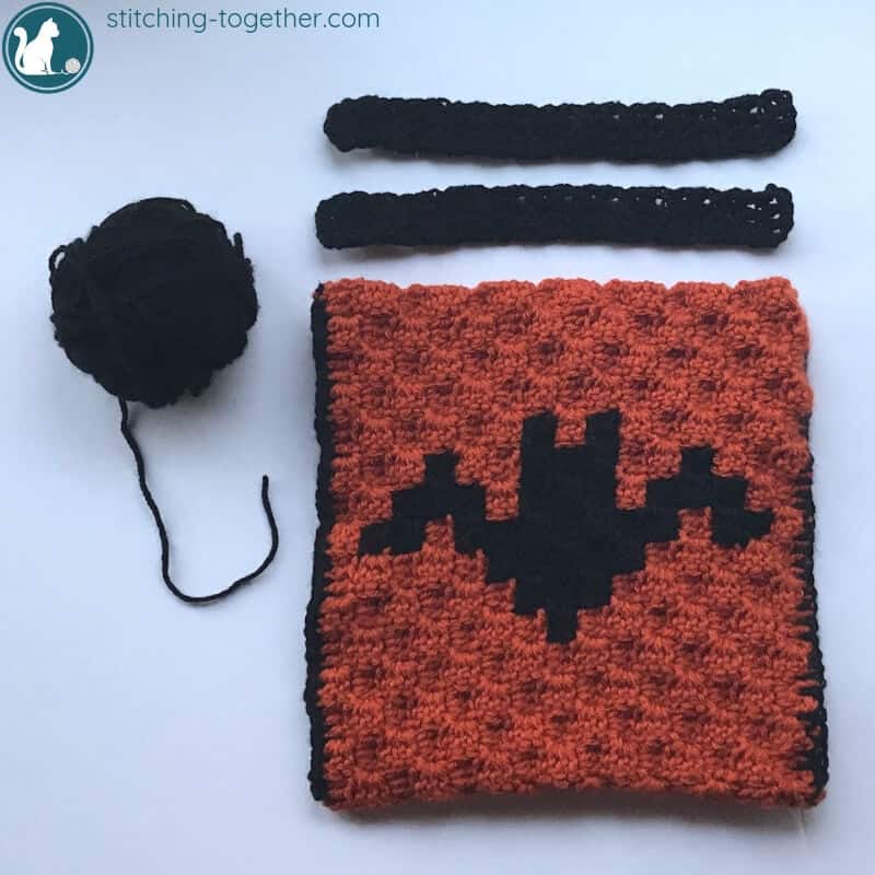 crochet halloween treat bag with handles