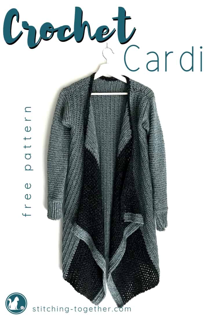 Crochet blanket cardi pin image