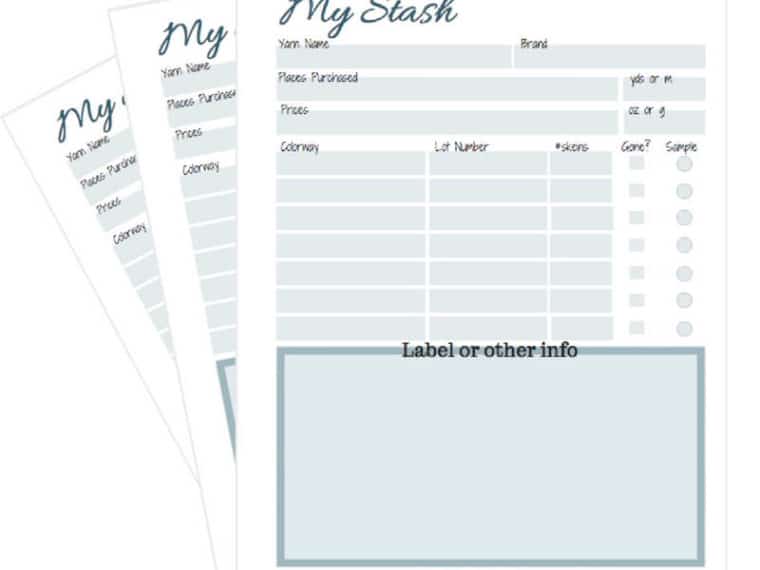 Free Printable to help you organize your yarn stash. This simple printable provides a great way to help track your yarn purchases.