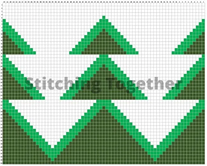 crochet graph for Christmas Tree Pillow