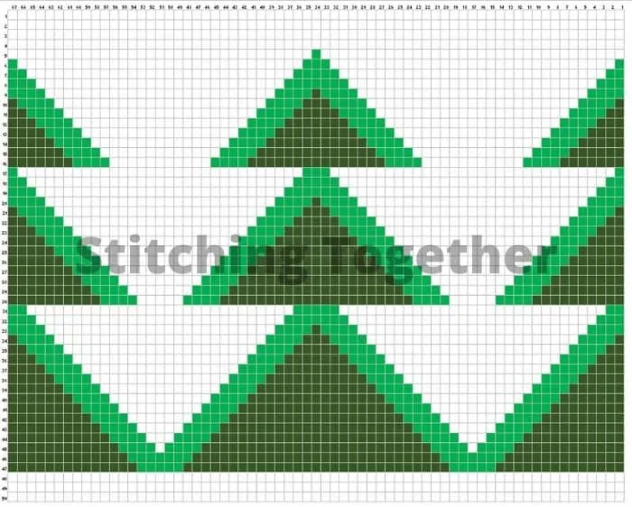 crochet graph for Christmas Tree Pillow