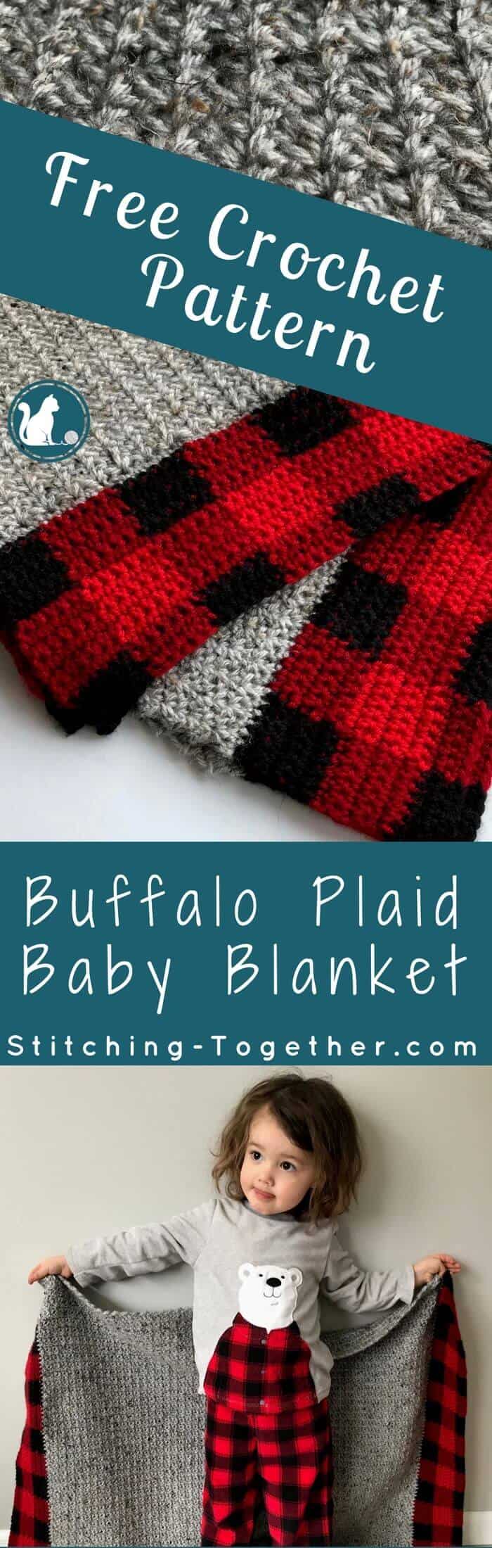 I am in love with this Buffalo Plaid Baby Blanket! What a perfect gift for the trendiest baby. I can't get over the texture of those beautiful stitches. With this free crochet pattern I can make the perfect baby show gift! | Crochet Baby Blanket