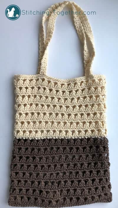 Meet Me at the Market Crochet Grocery Bag | Stitching Together