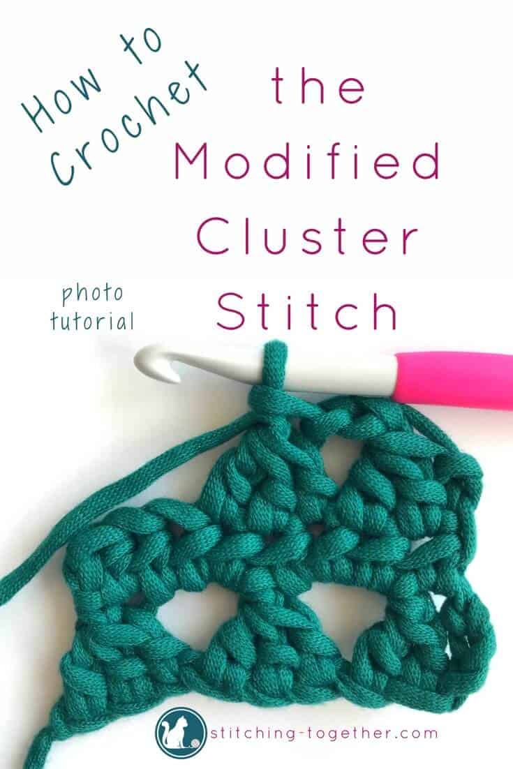 Learn how to crochet the Modified Cluster stitch with this full photo tutorial. The stitch creates adorable triangles which are great for scarves or accessories.