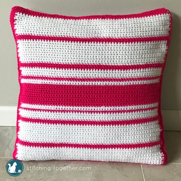 Be on trend with this adorable crochet cactus pillow pattern. This is one of the most fun projects I've done recently! Combining easy crochet stitches with simple cross stitch pattern gives this pillow cover its unique look. Have you noticed that cactus motifs are everywhere this season? Now you can make your own and brighten up your home!