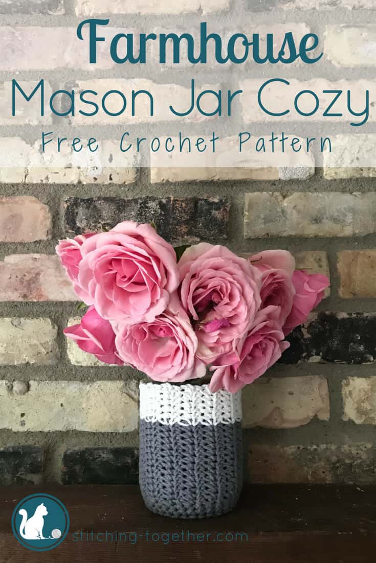 Spruce up those mason jars with this adorable crochet mason jar cozy. Perfect for adding a farmhouse touch to your home décor or use as a cozy to keep your drinks cool. This is a super easy crochet pattern you can finish in an hour. 