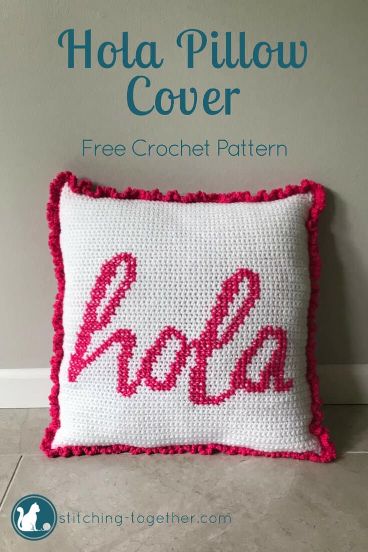 Get your house fiesta ready with this adorable hola crochet pillow pattern. This easy and free crochet pattern combines crochet and cross stitch to make a fun crochet cushion for your couch. Give your pillows a cover that will make them stand out in your living room!