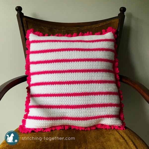 Get your house fiesta ready with this adorable hola crochet pillow pattern. This easy and free crochet pattern combines crochet and cross stitch to make a fun crochet cushion for your couch. Give your pillows a cover that will make them stand out in your living room!