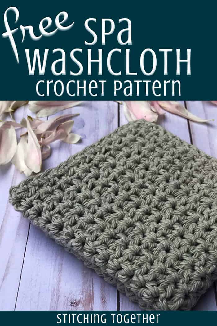 simple crochet washcloth folded and surrounded by flower petals