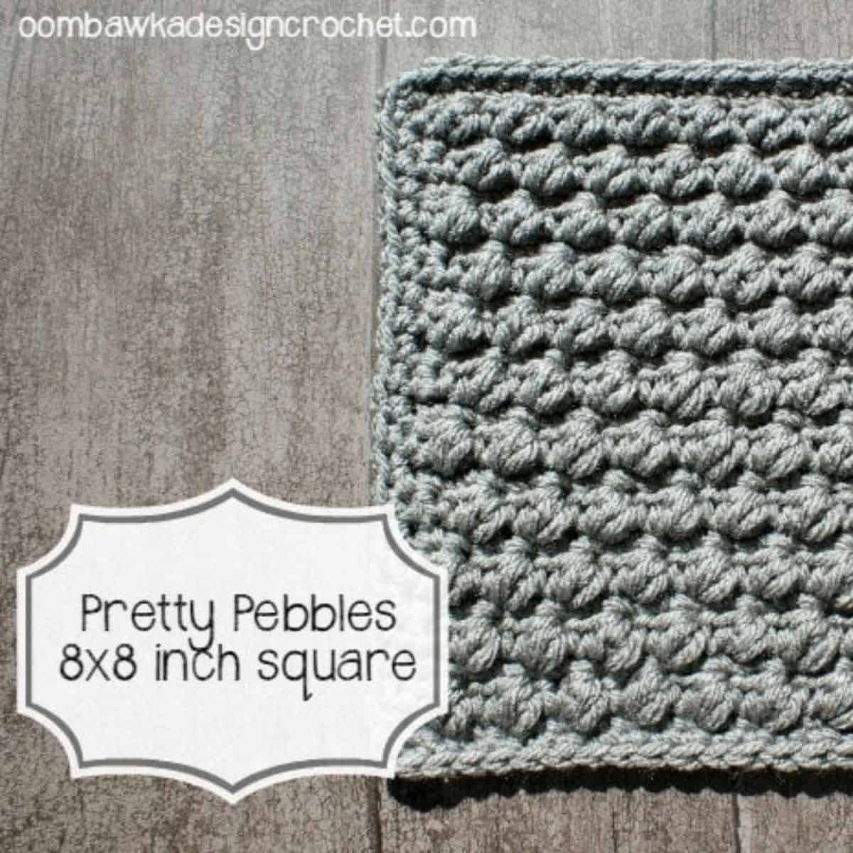 gray pebble stitch crochet square