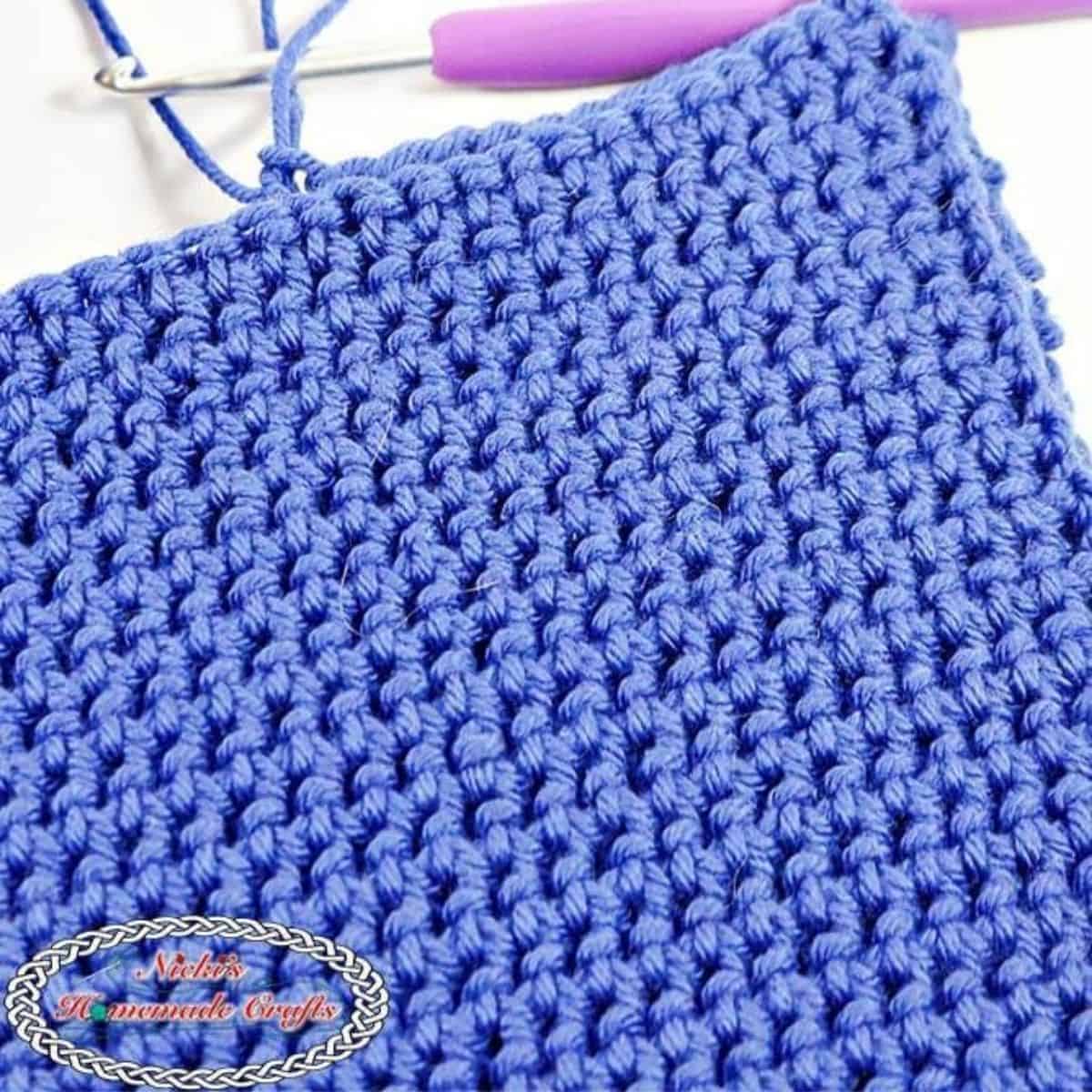 close up of the crochet thermal stitch