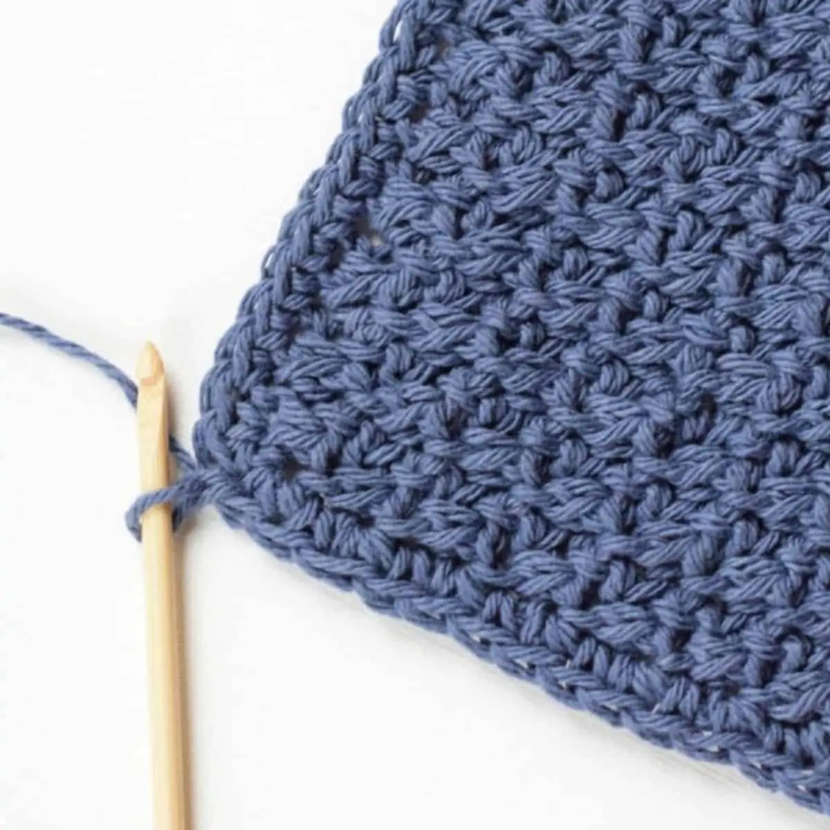 corner of a washcloth crocheted