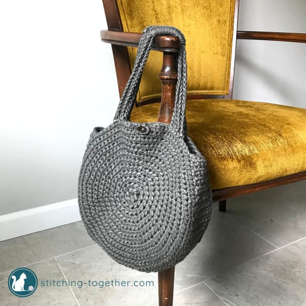 Crochet Circle bag on Yellow chair