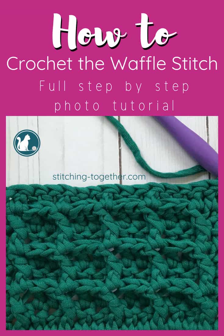 how to crochet the waffle stitch pin image