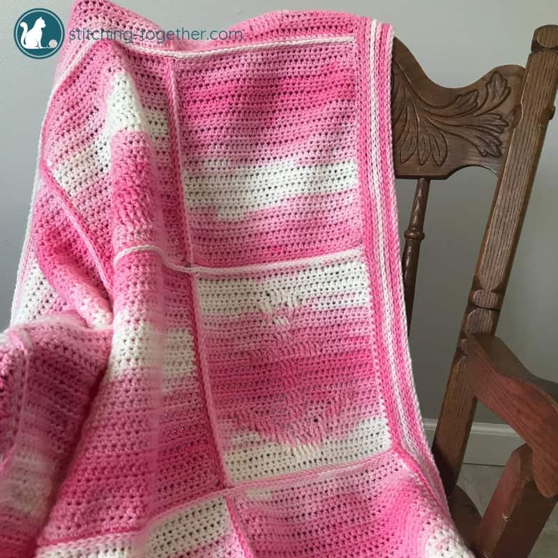 crochet anchor baby blanket on chair