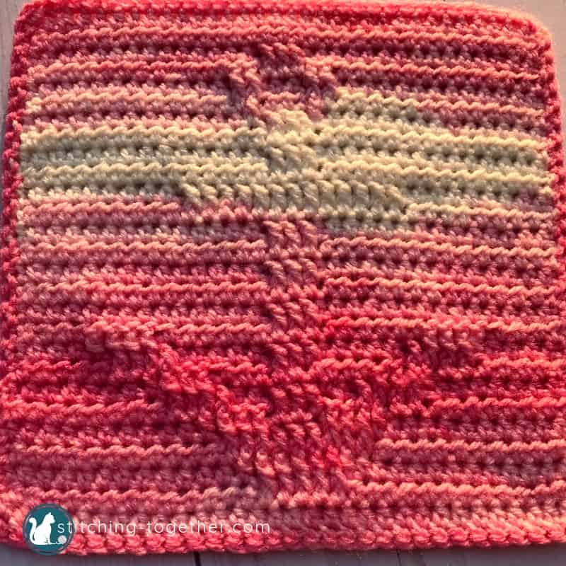 pink crochet anchor square