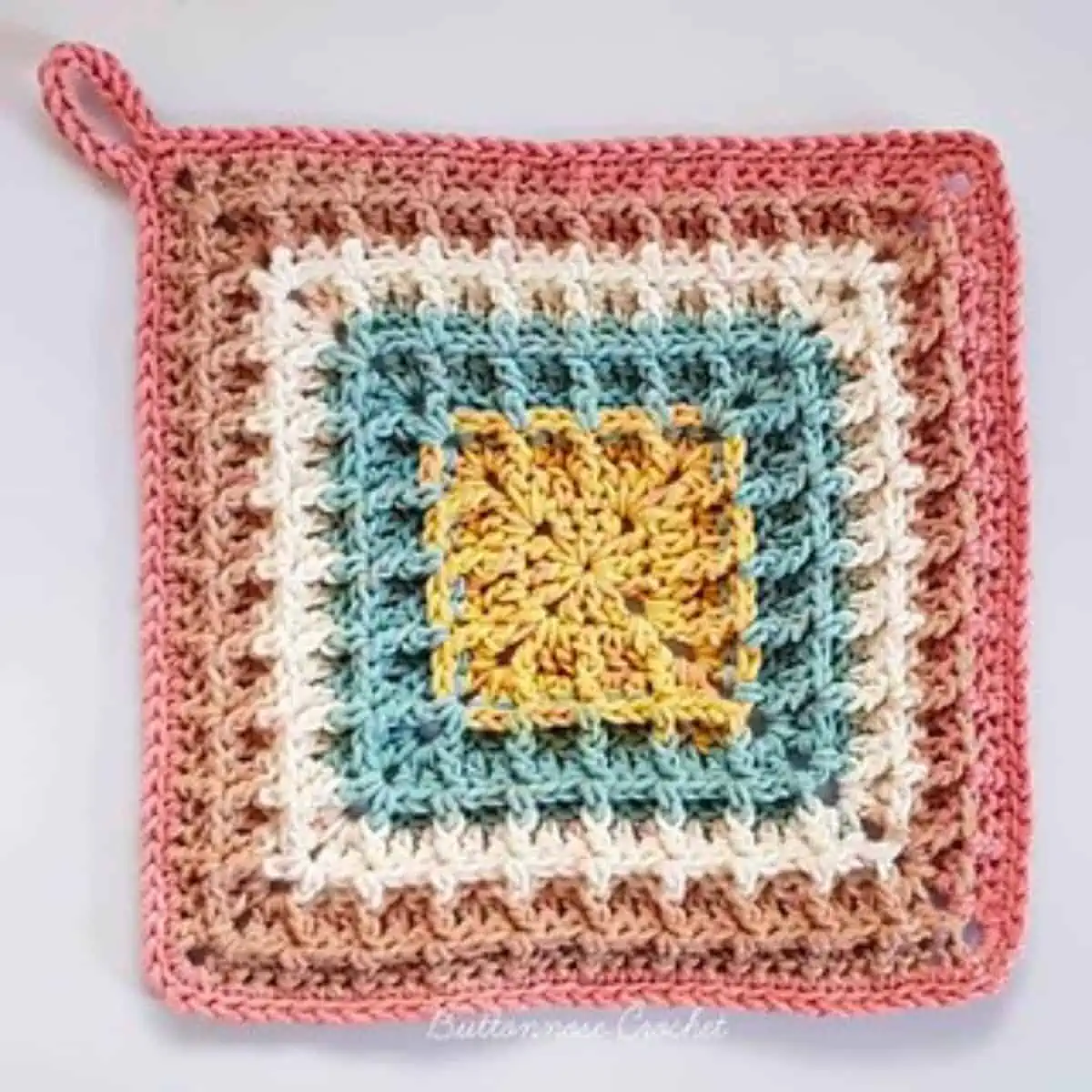 colorful and textured crochet hotpad