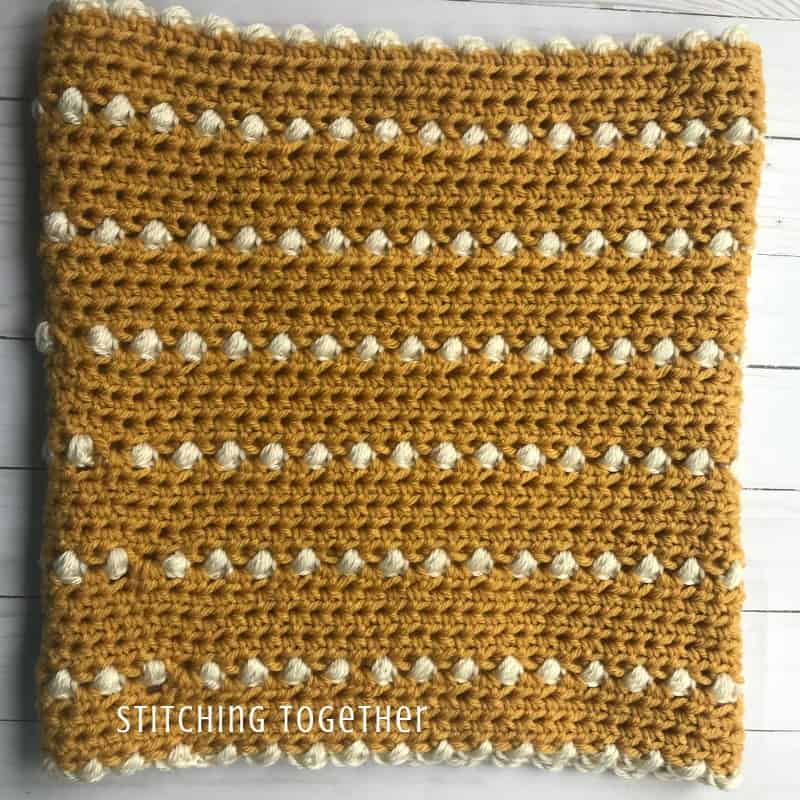 Mustard crochet Cowl inside out