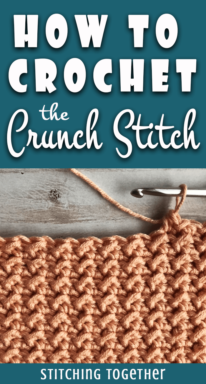 pink crochet crunch stitch in process 