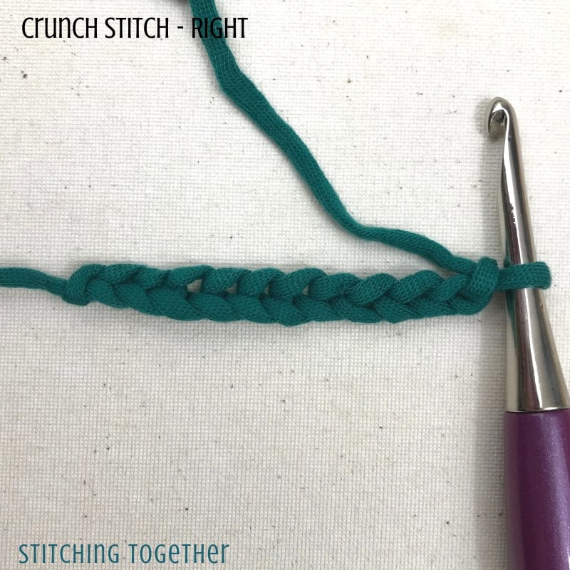 starting chain crochet of 11 with a purple crochet hook