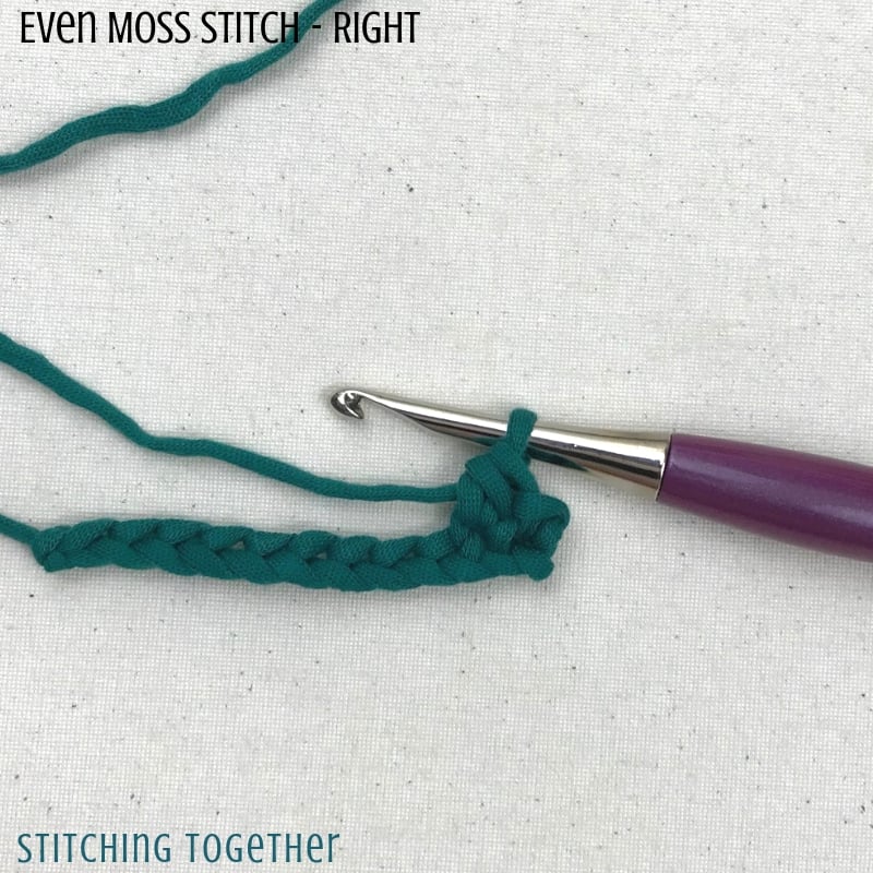 crochet stitches with purple hook