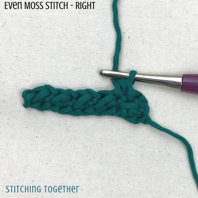 crochet stitches with purple hook