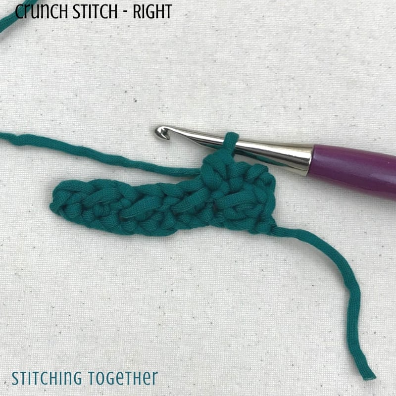 crochet stitches with purple hook