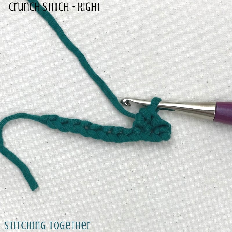 crochet stitches with purple hook