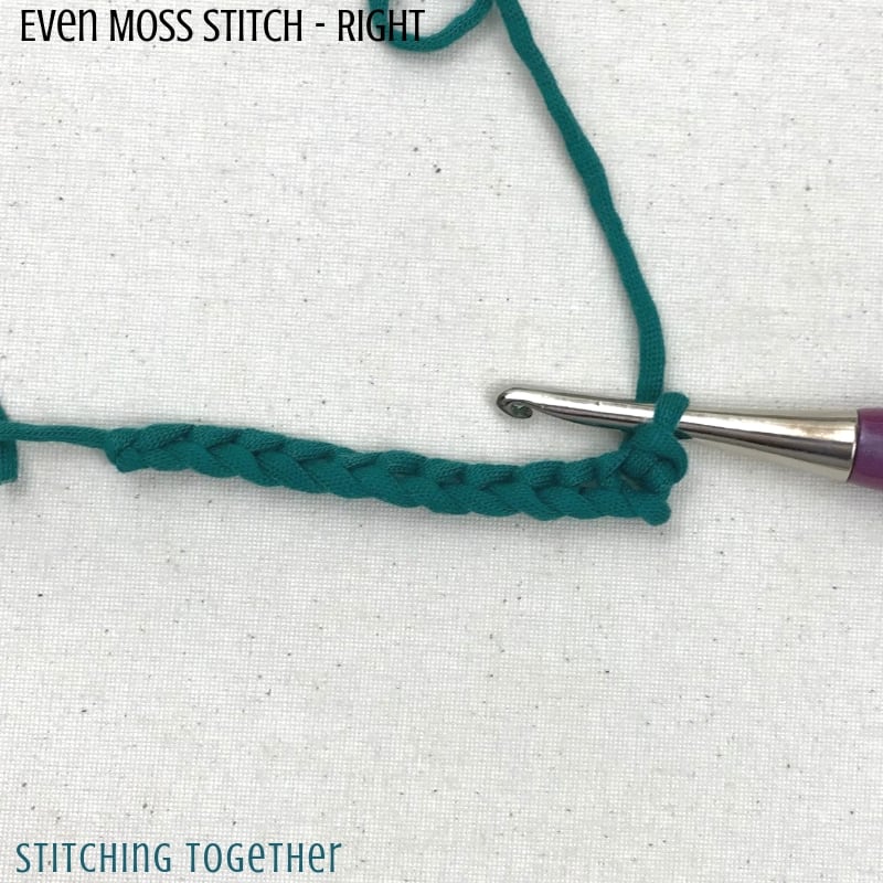 crochet stitches with purple hook