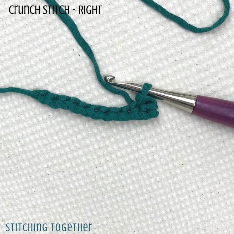 crochet stitches with purple hook