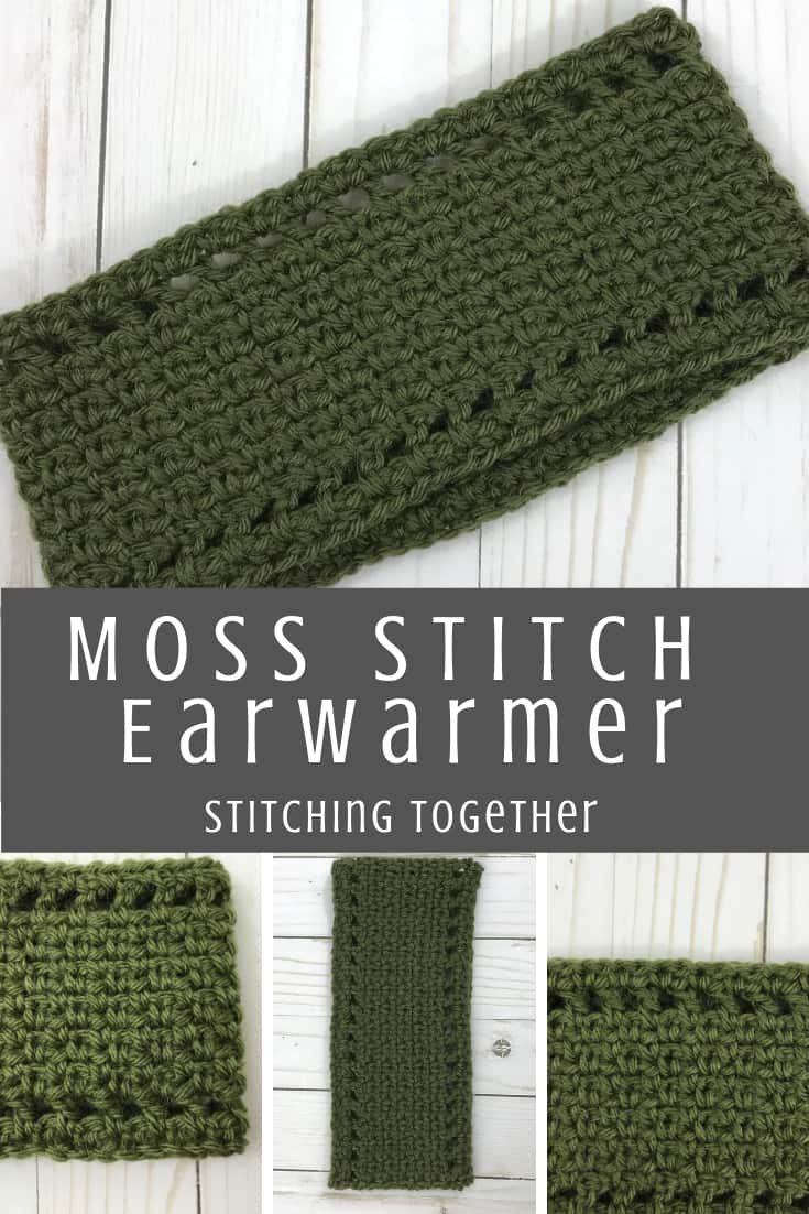 moss stitch ear warmer pin image