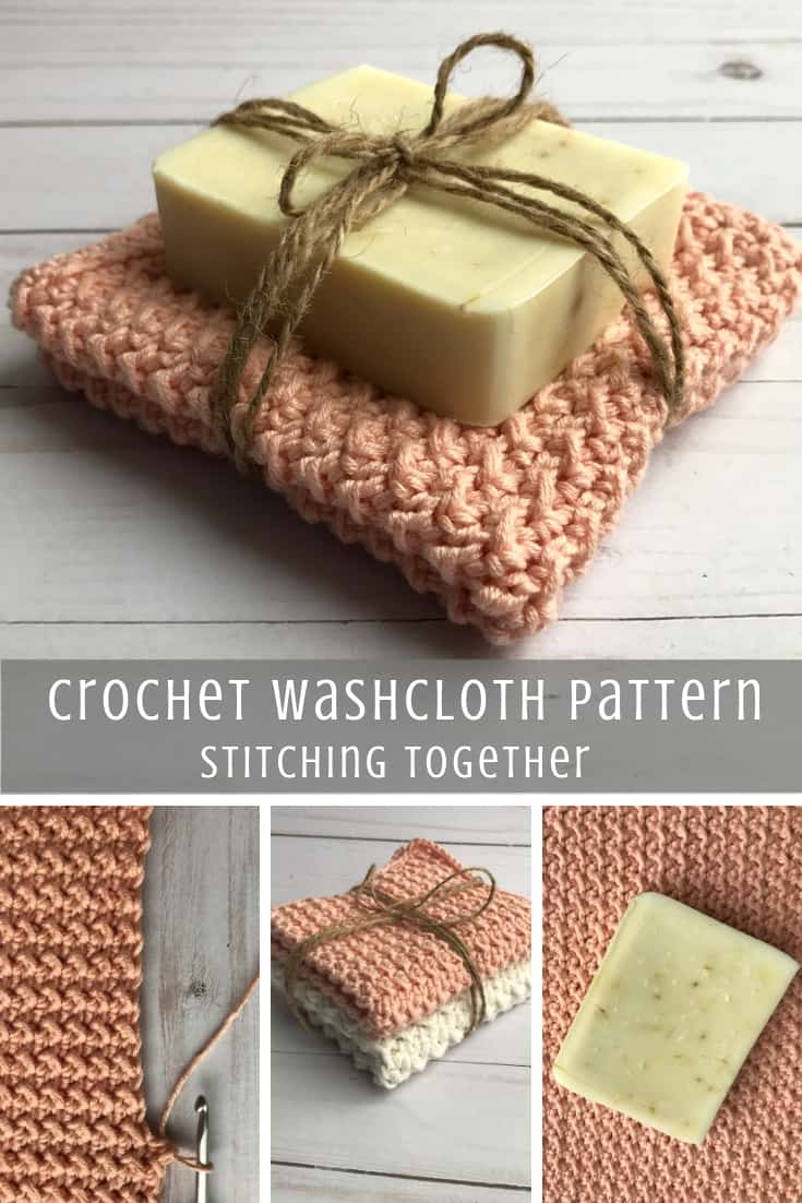 Crochet washcloth collage image