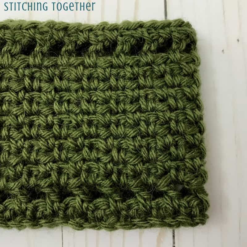 moss stitch ear warmer pattern close up