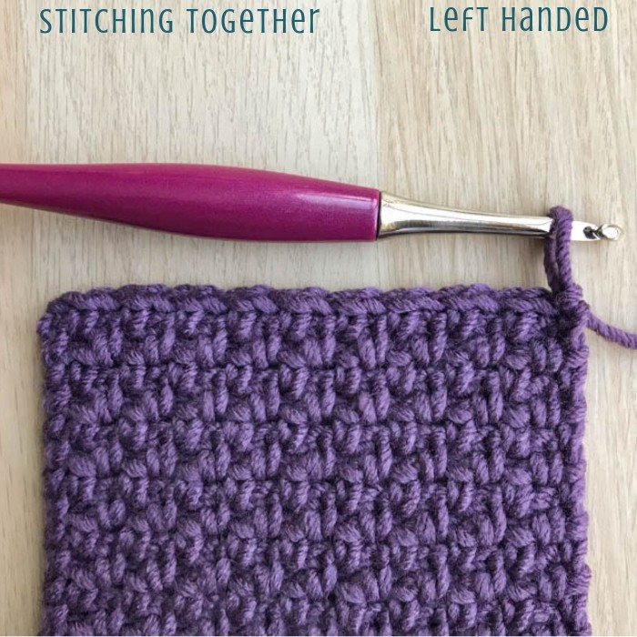 completed swatch of the crochet moss stitch