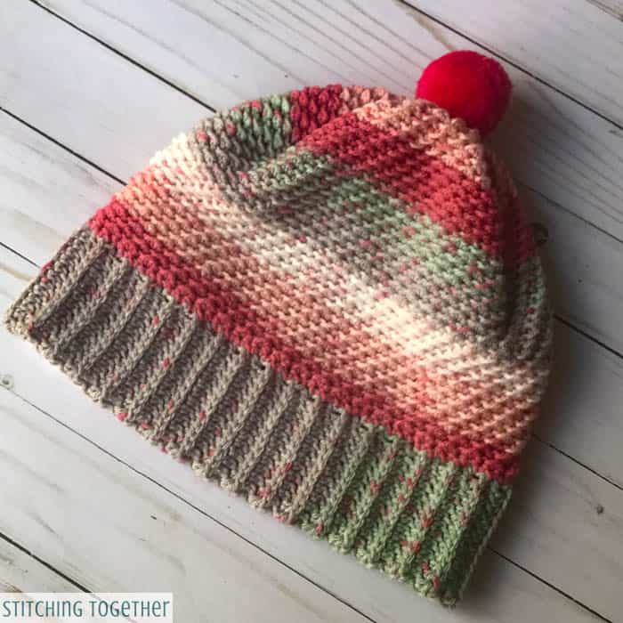 striped crochet hat with brim