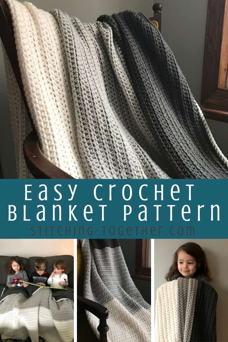 Pin image of easy half double crochet blanket