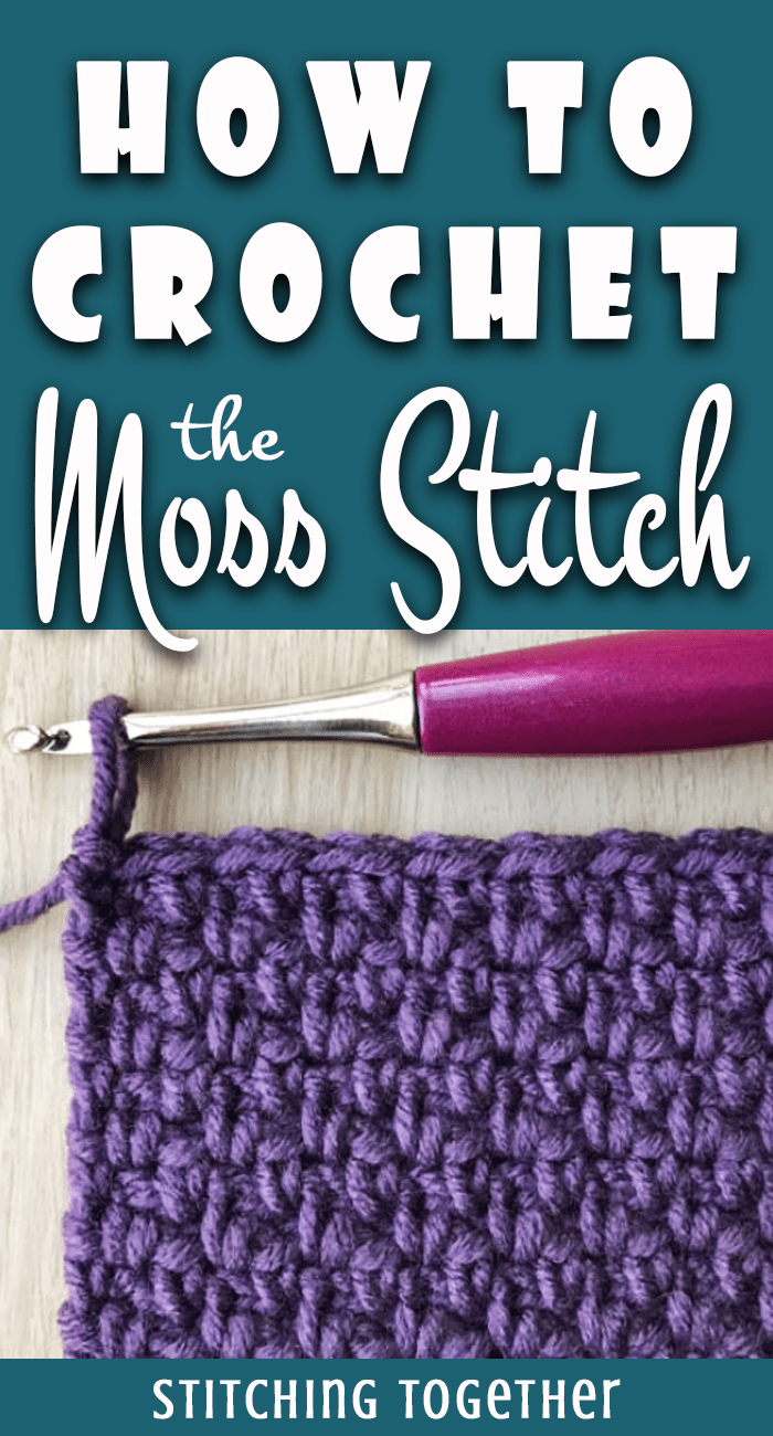 crochet moss stitch in progress
