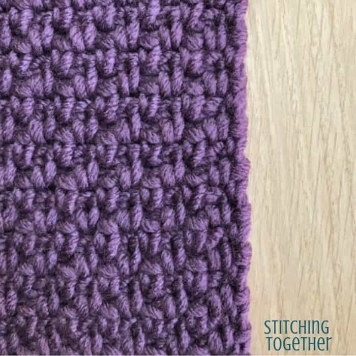straight edges of moss stitch