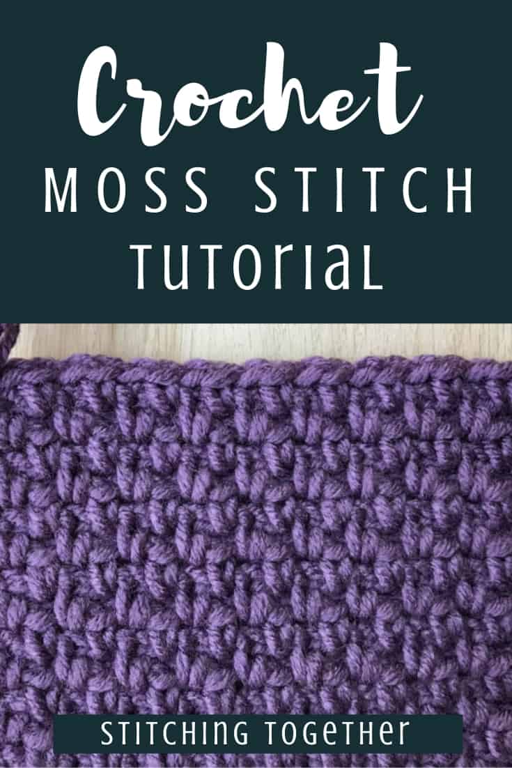 Pin image for moss stitch crochet tutorial