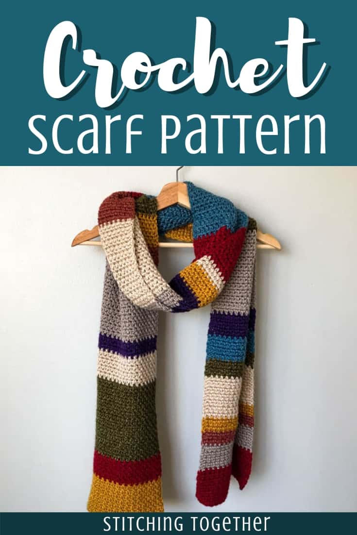 Multicolored crochet scarf pin image