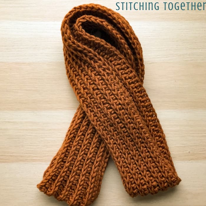 Entirely Easy Men S Scarf Crochet Pattern Stitching Together