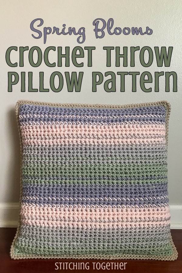 spring blooms crochet throw pillow pattern pin