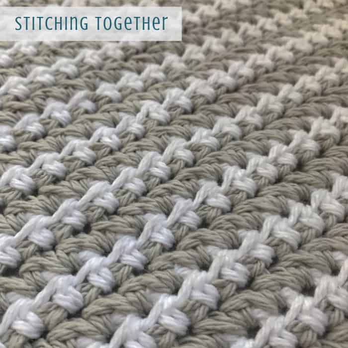 close up of textured crochet dishcloth