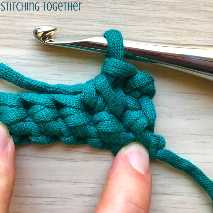 step 9 of crochet petit pois stitch pattern