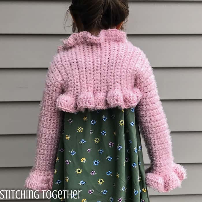 back of crochet bolero on girl